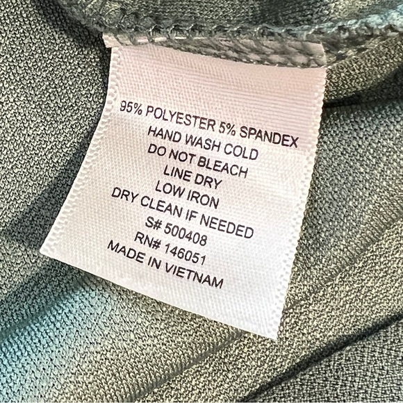 Monteau sage green ruffle cap sleeve midi dress small buttons tie waist small - Picture 7 of 8